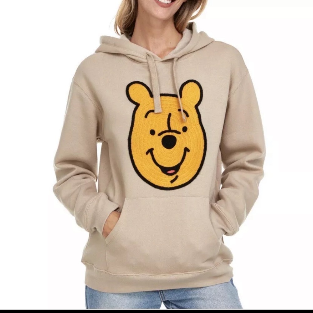Disney Winnie The Pooh Hoodie Size‎ X-Large Fleece Knit Crochet Face Embroidered